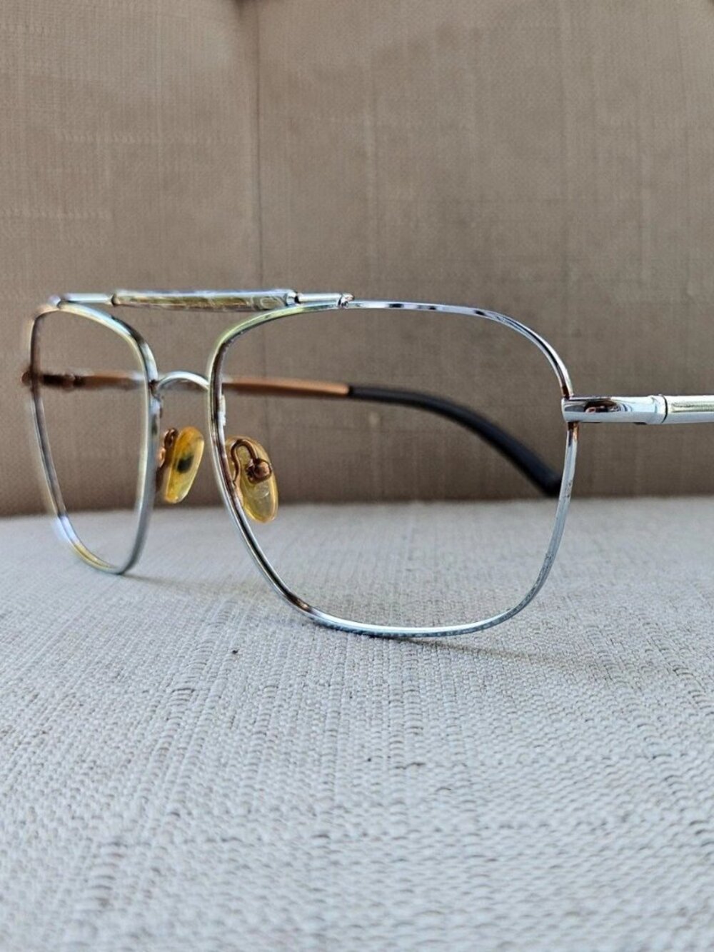 Vintage Men Eyeglasses Frame Silver Tone Eyewear R4 6001 Glasses Frame o